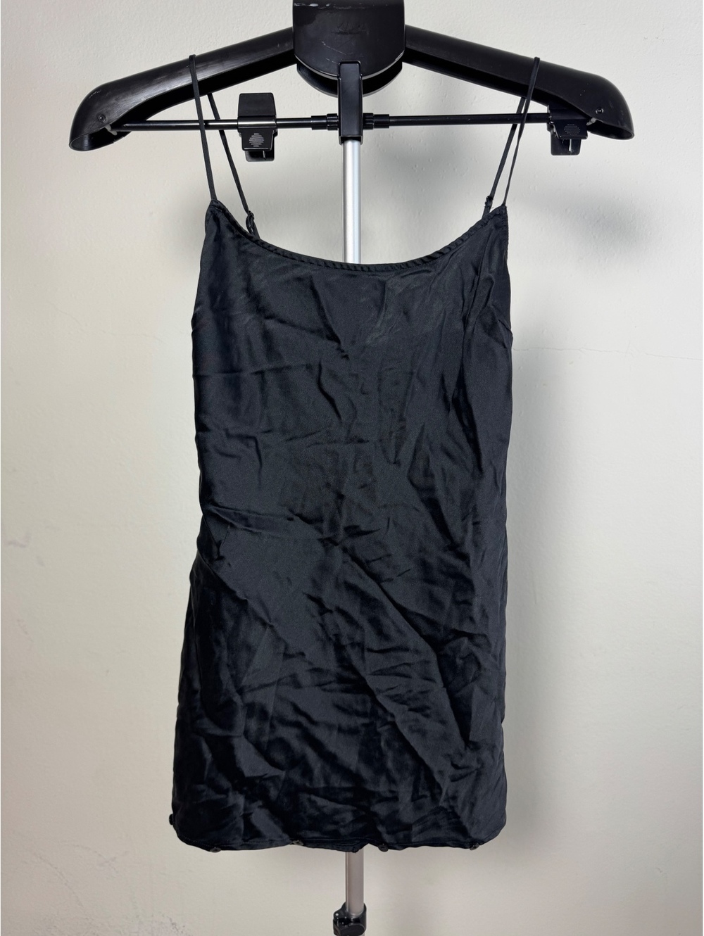 SKIMS Black Silk Strapless Mini Dress XS